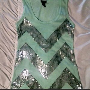 Sequin tank top green